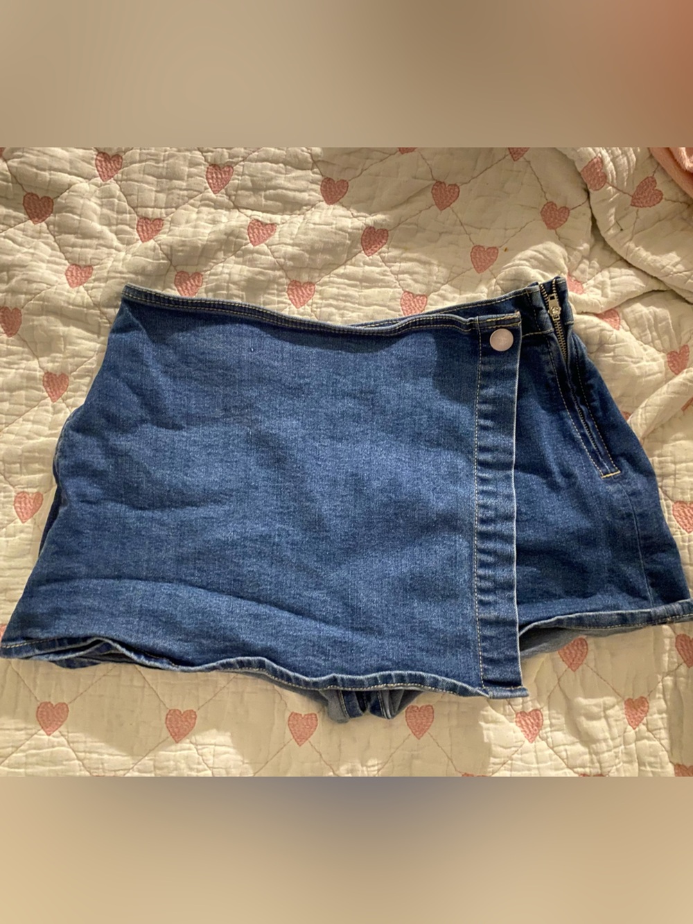 Love Tree Denim Skirt in Light Blue